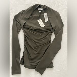 NWT Aritzia Flourish Contour Top - XXS Dark Olive